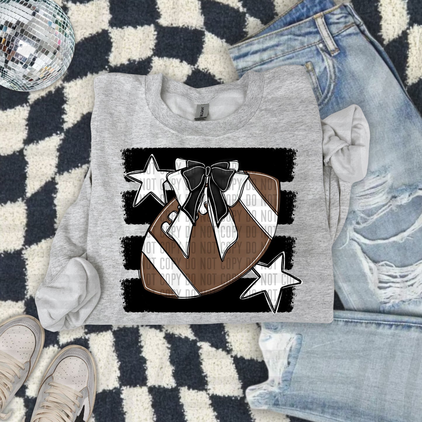 FOOTBALL BOW BOW TEES -25 COLORS