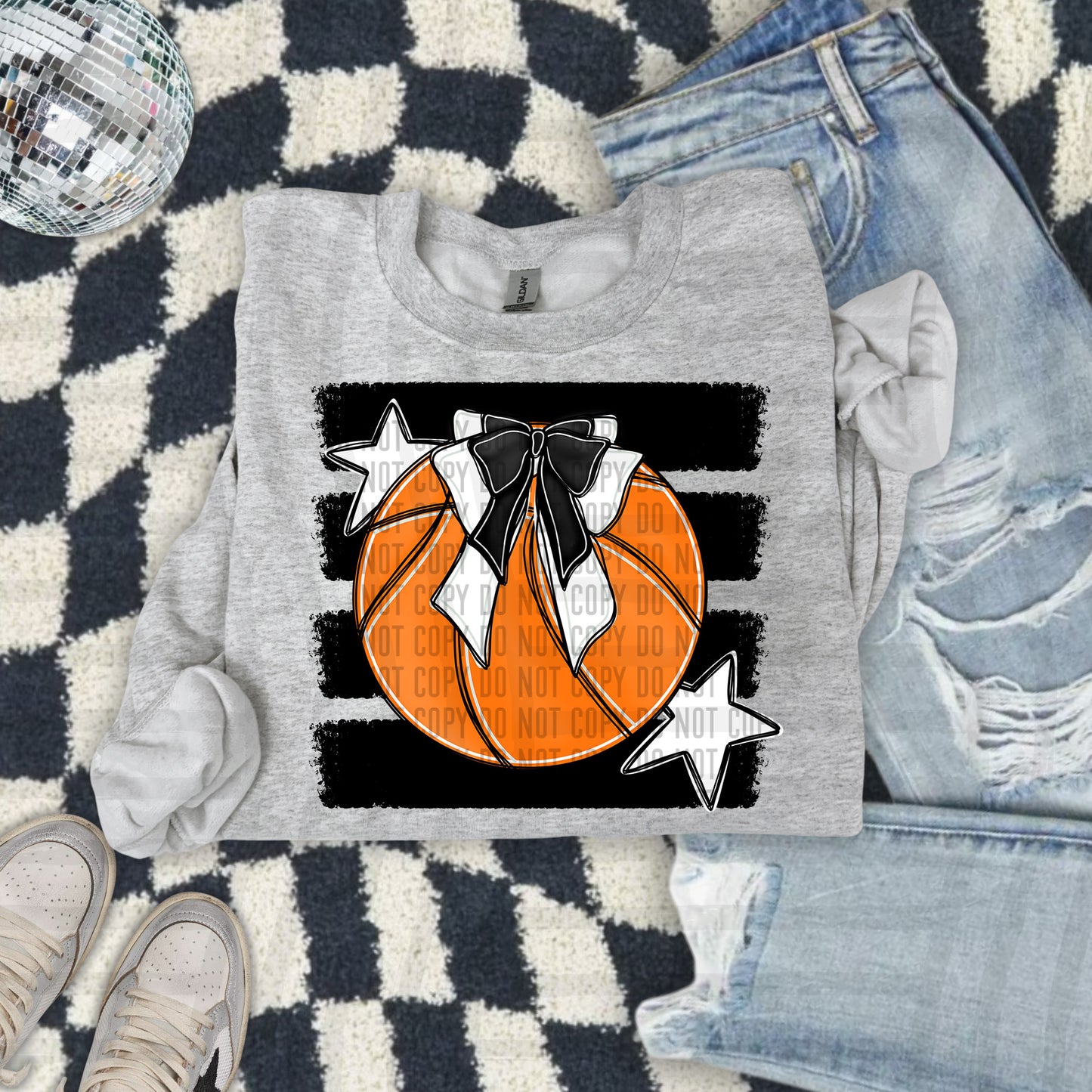 BASKETBALL BOW BOW TEES -25 COLORS