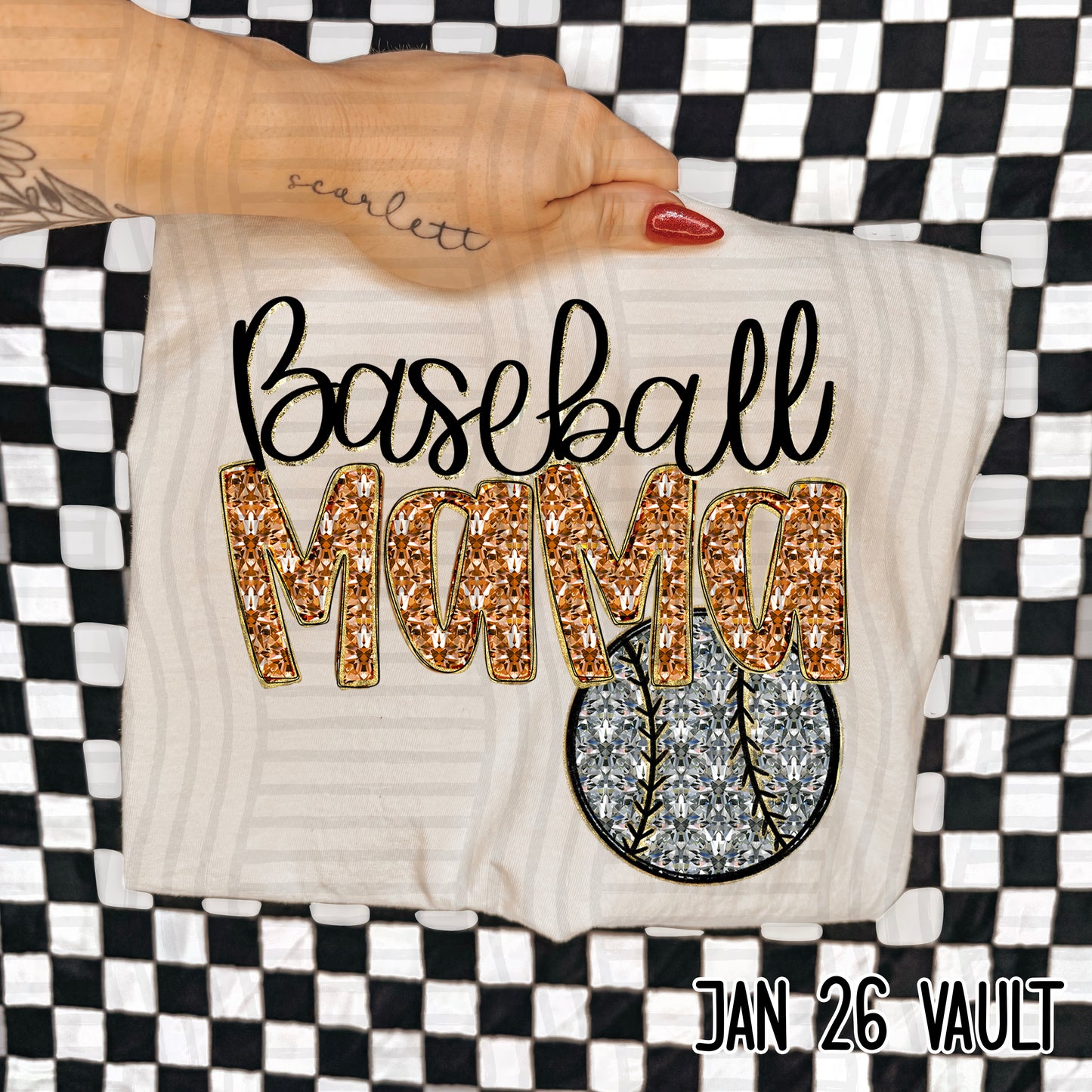 BASEBALL MAMA BLING TEE