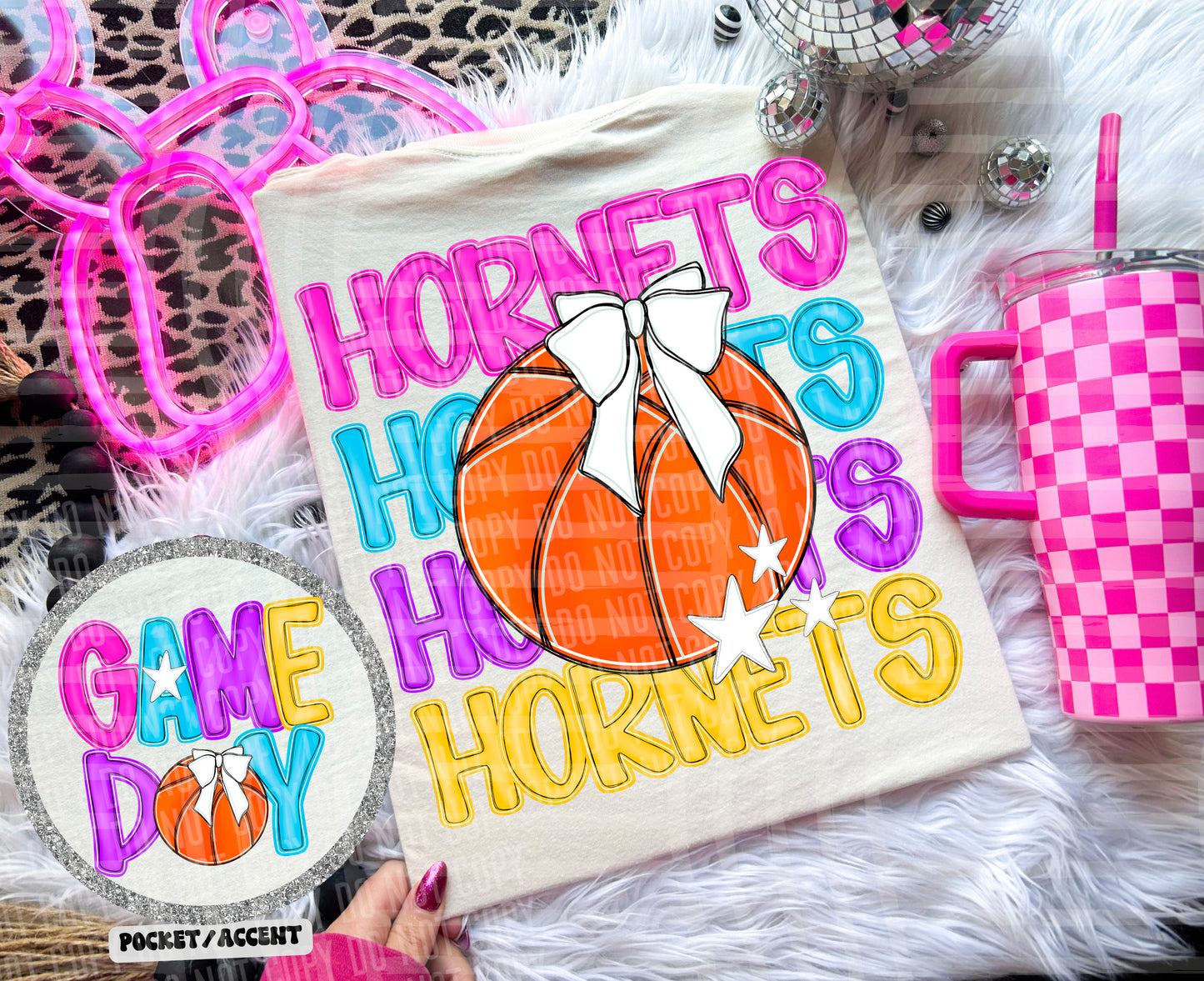 BASKETBALL BRIGHT & PREPPY MASCOT TEES