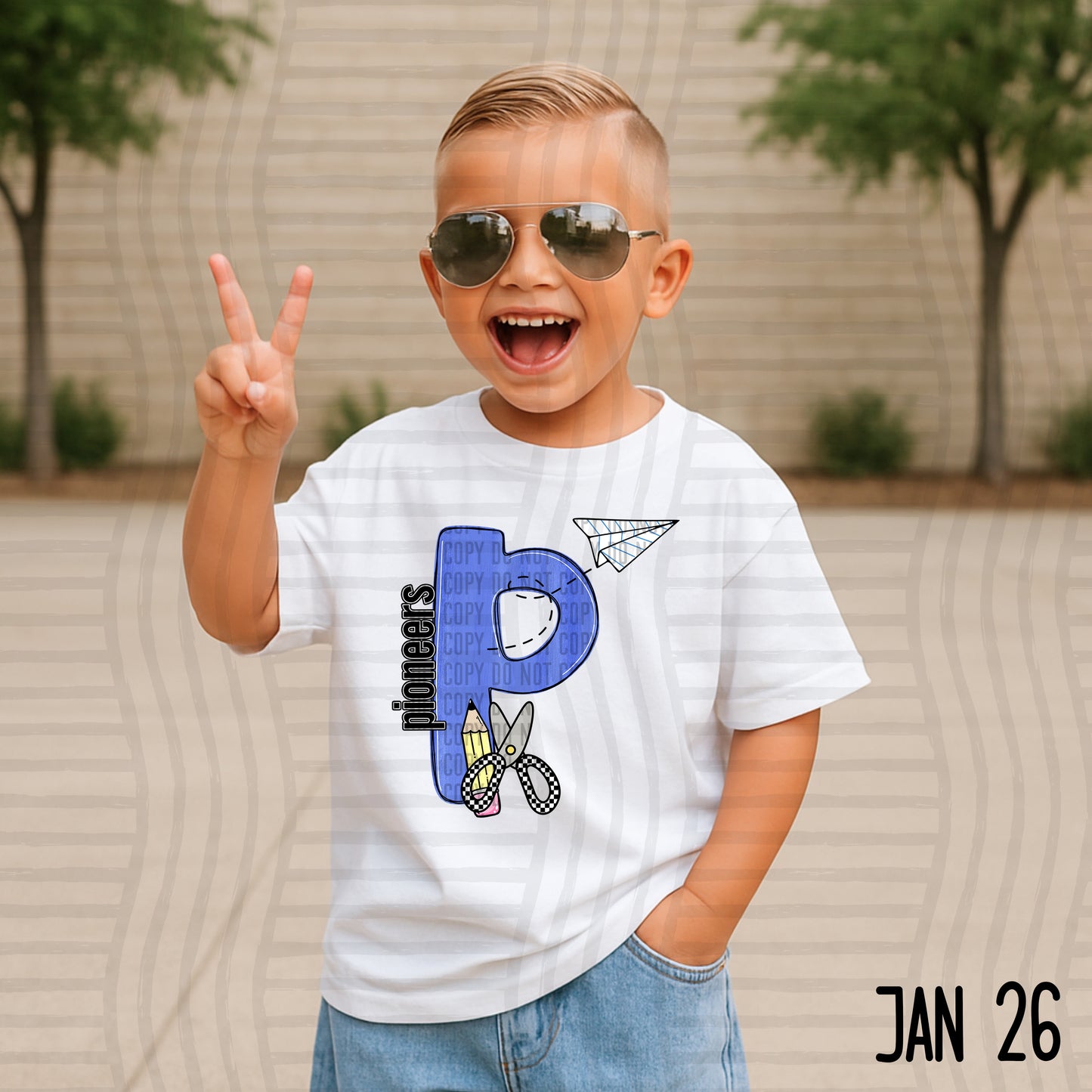 MASCOT BLUE INITIALS TEE