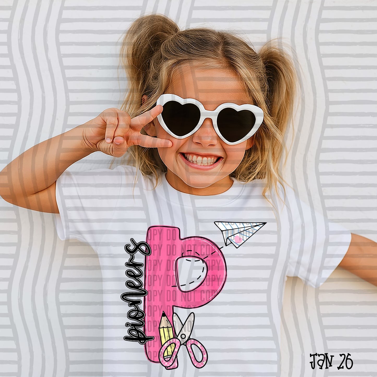 MASCOT PINK INITIALS TEE