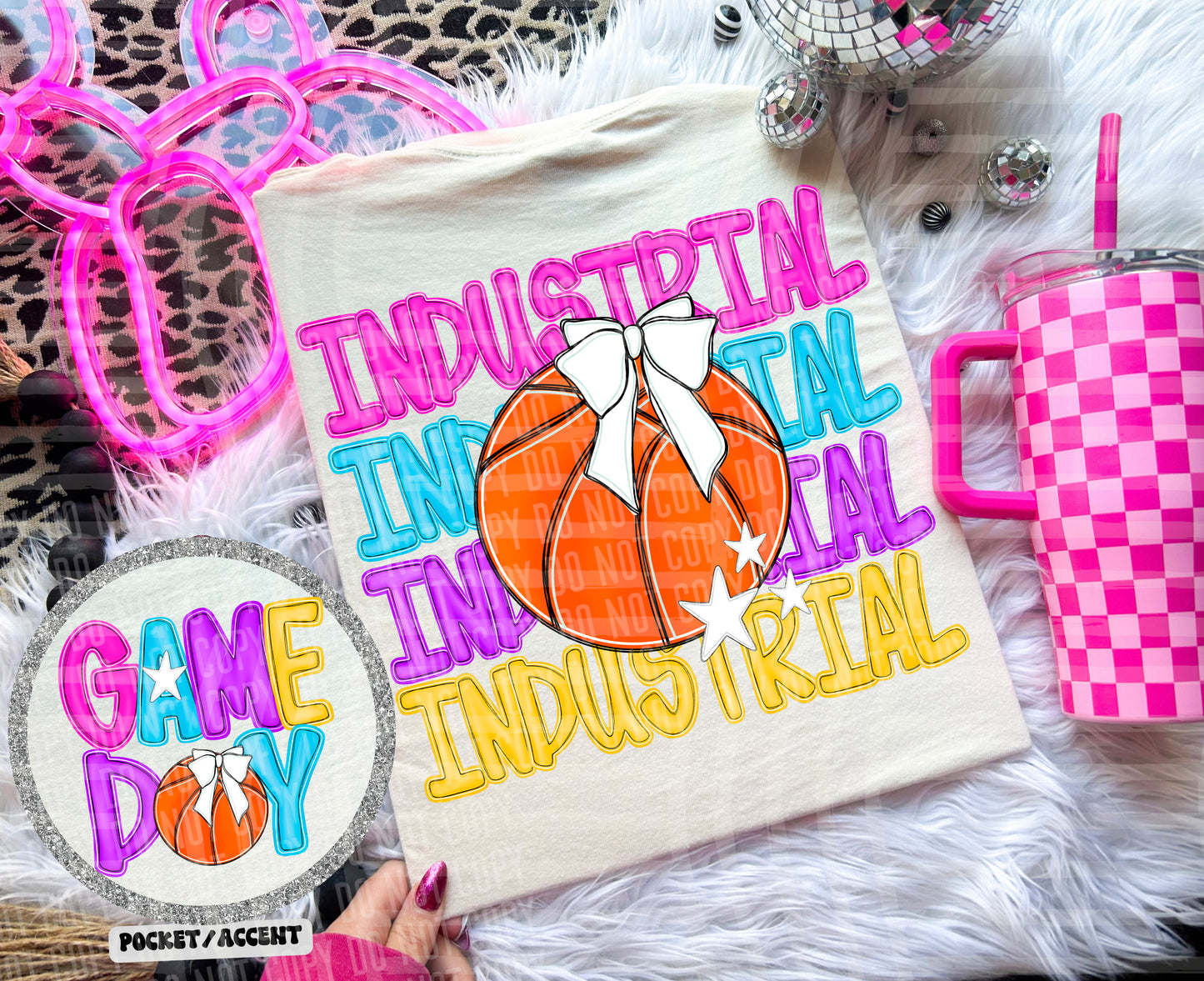 BASKETBALL BRIGHT & PREPPY MASCOT TEES