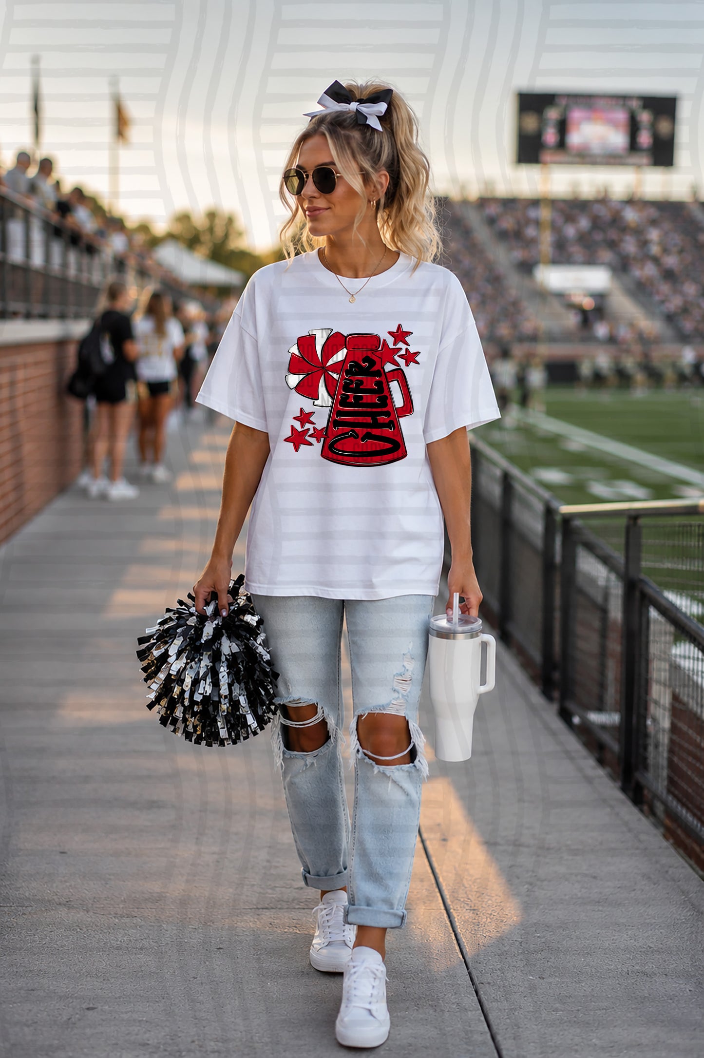 CHEER VERTICAL TEES- 25 COLORS