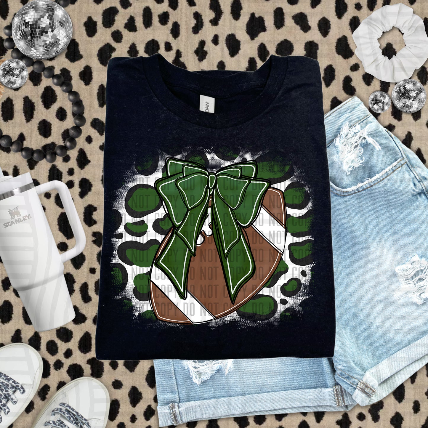 FOOTBALL LEOPARD BACKGROUND TEE