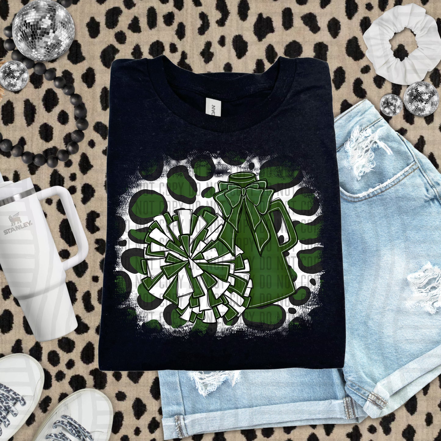 CHEER LEOPARD BACKGROUND TEE