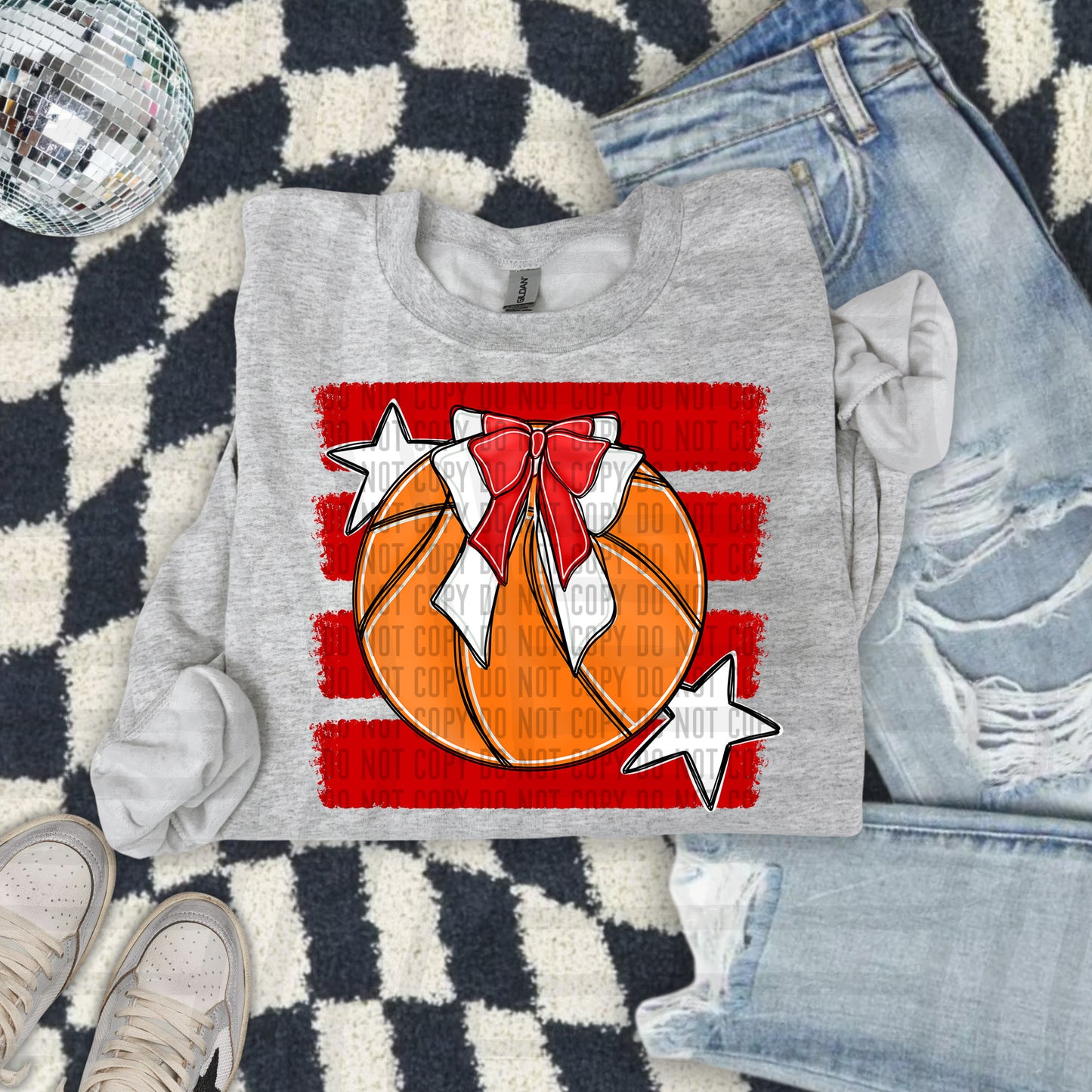 BASKETBALL BOW BOW TEES -25 COLORS