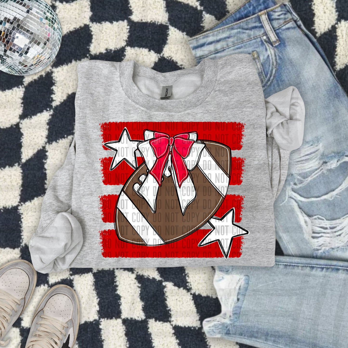 FOOTBALL BOW BOW TEES -25 COLORS