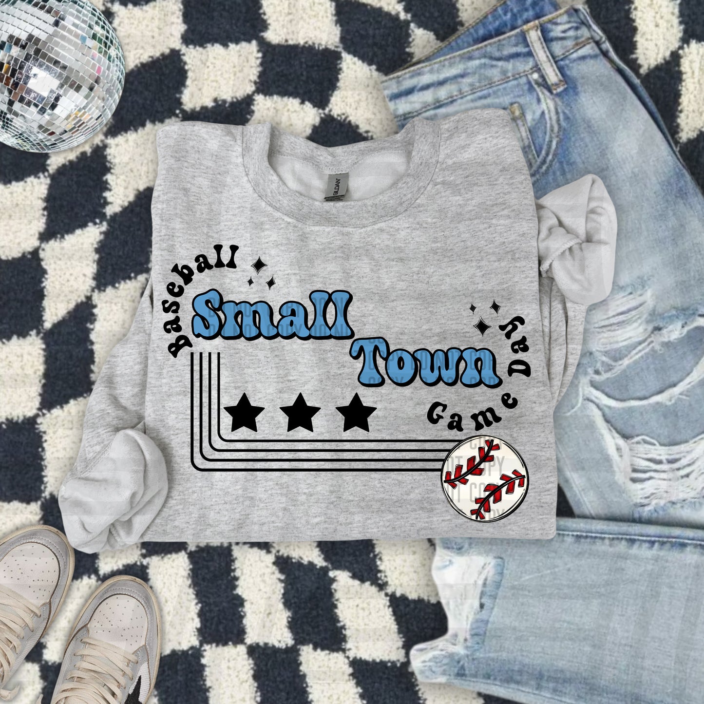 SMALL TOWN BASEBALL TEE -21 COLORS