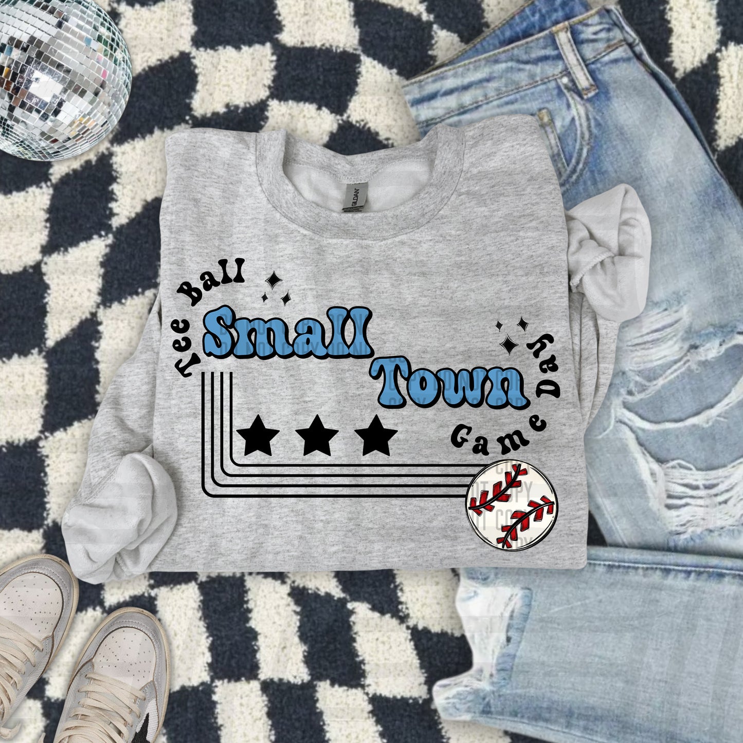 SMALL TOWN T-BALL TEES - 21 COLORS