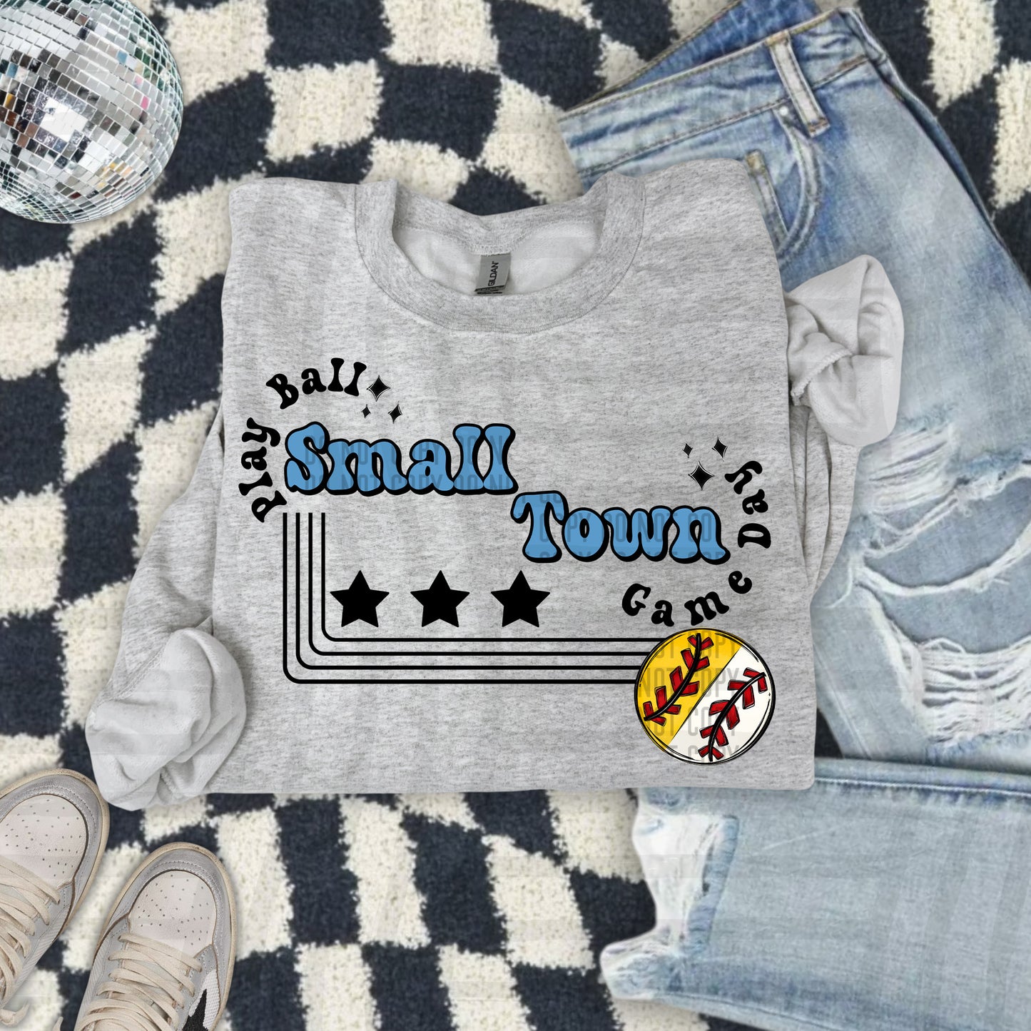 SMALL TOWN HALF&HALF SOFT/BASE BALL TEES -21 COLORS