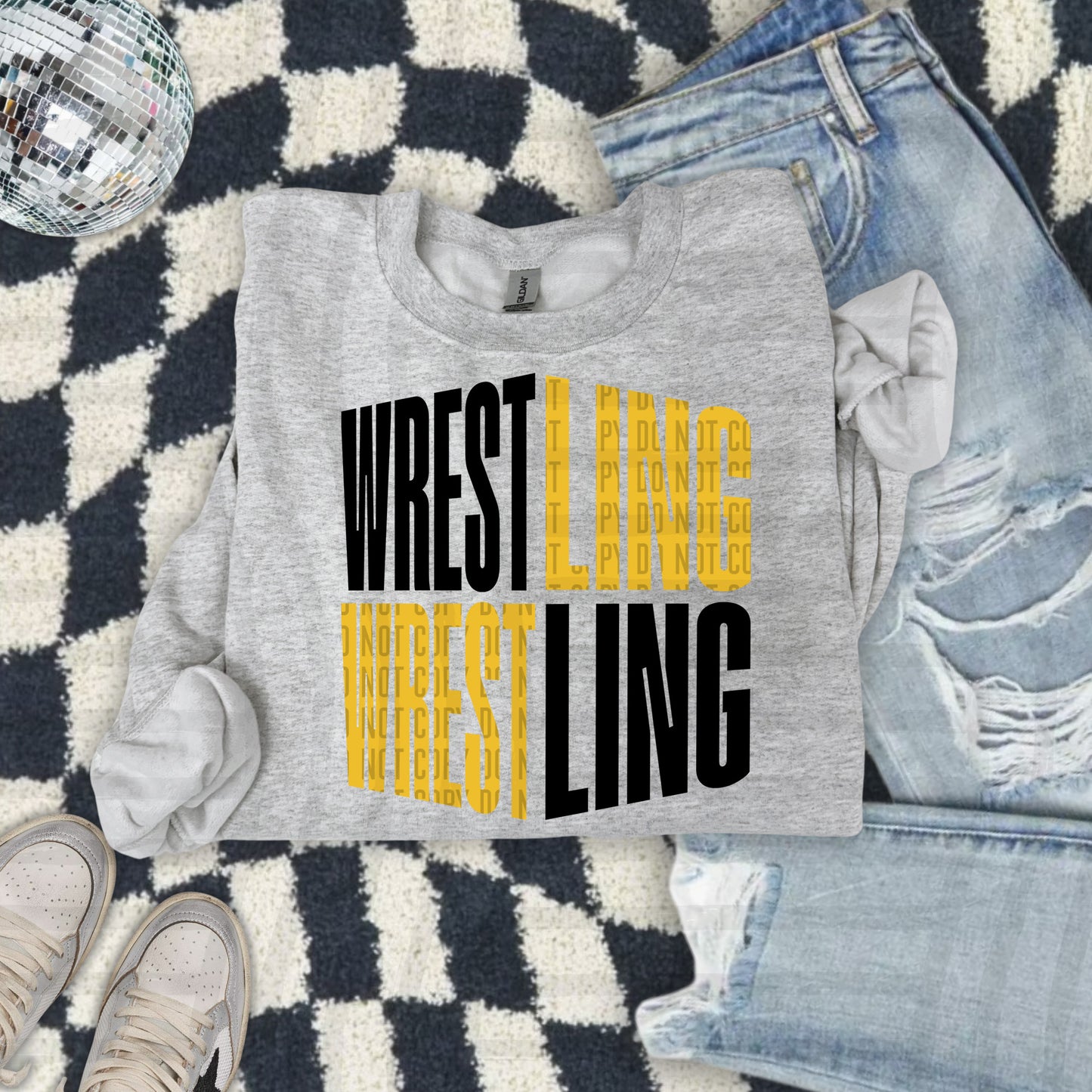 WRESTLING WORD ART TEE