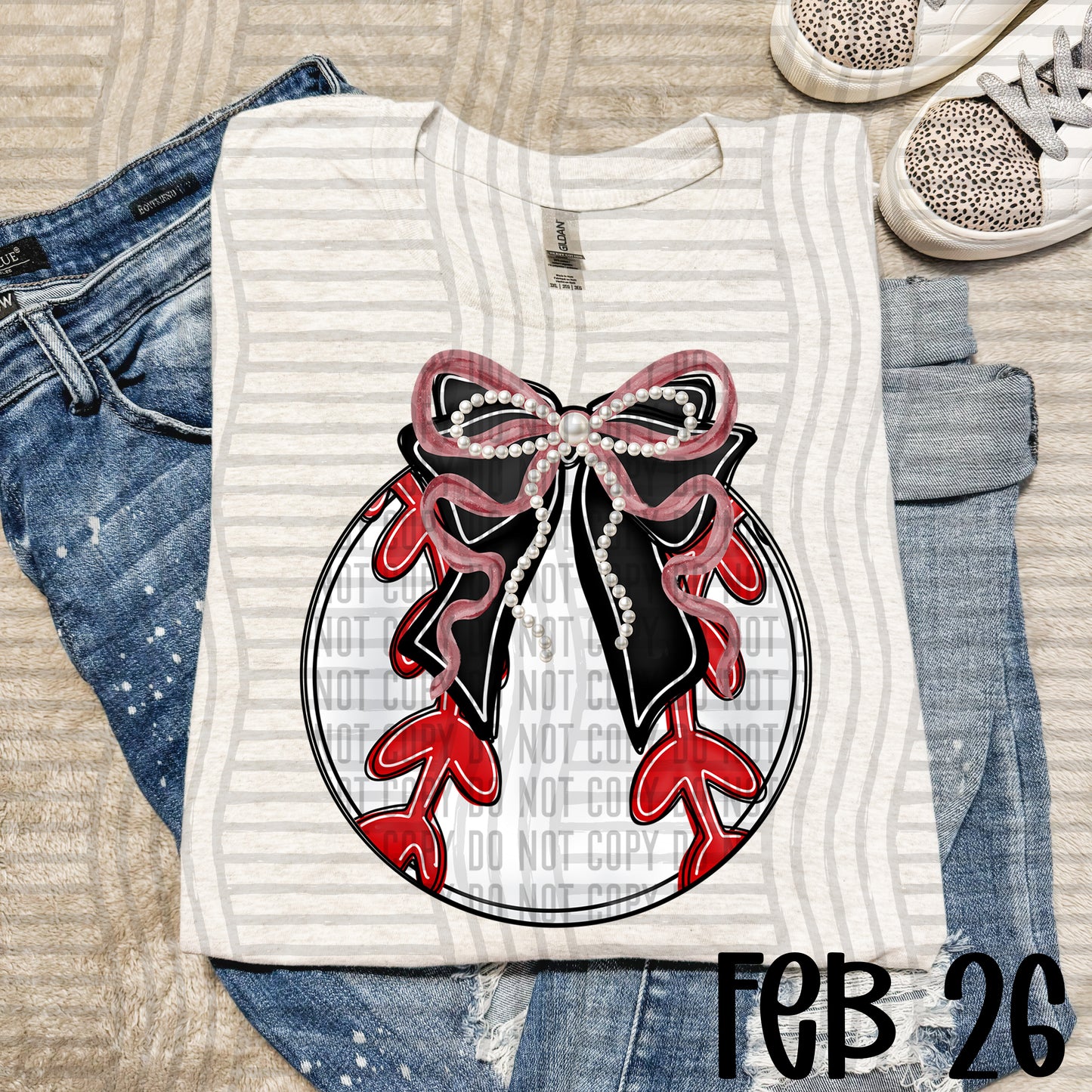 VARIETY COLOR BASEBALL BOW TEES