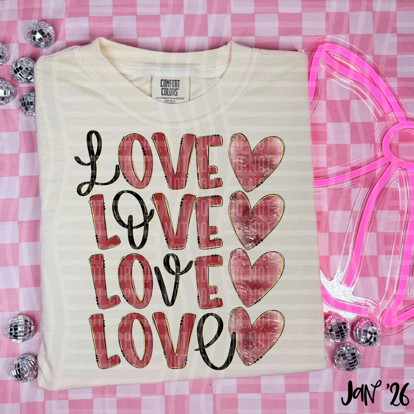 LOVE STACKED COLOR TEES