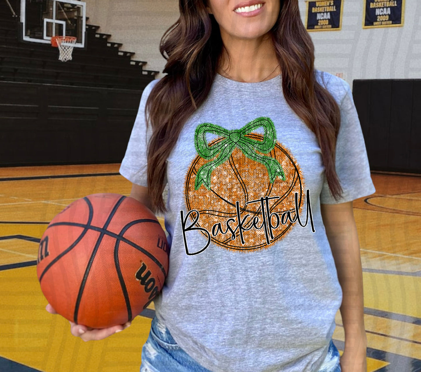 FAUX SEQUIN BASKETBALL TEE