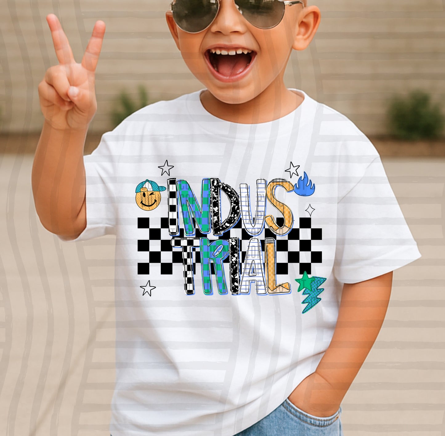 CHECKERED SCHOOL MASCOTS TEE