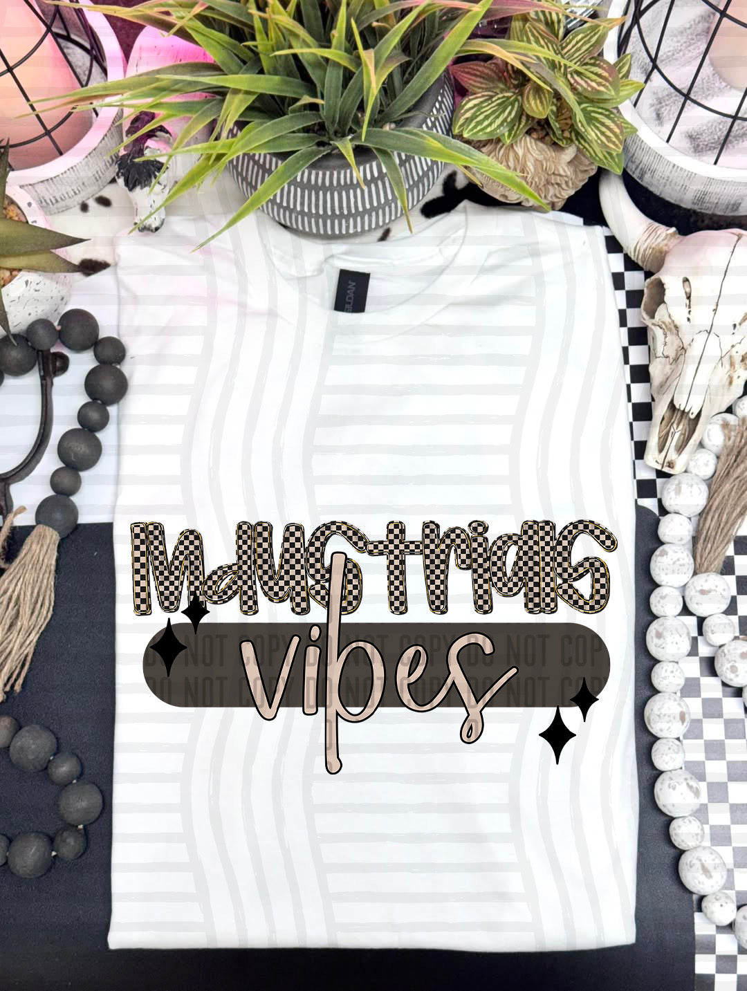 VIBES CHECKERED MASCOTS TEE