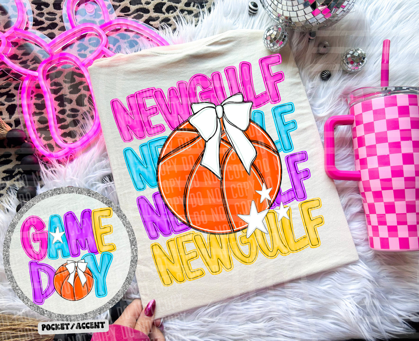 BASKETBALL BRIGHT & PREPPY MASCOT TEES