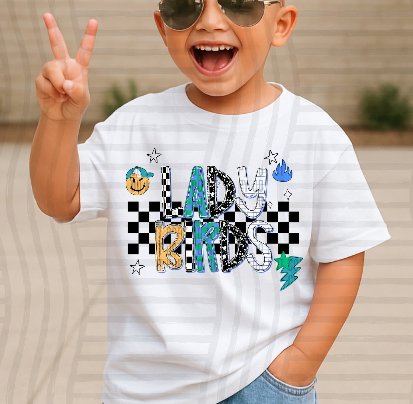 CHECKERED SCHOOL MASCOTS TEE