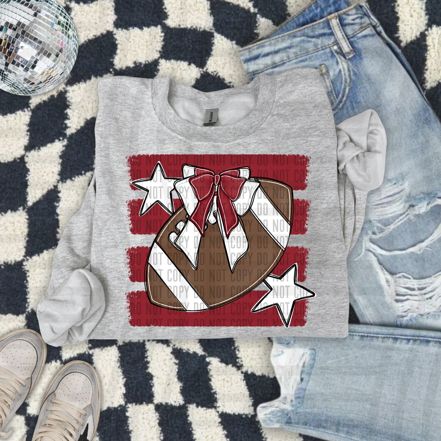 FOOTBALL BOW BOW TEES -25 COLORS