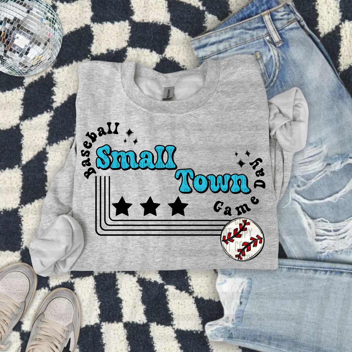 SMALL TOWN BASEBALL TEE -21 COLORS