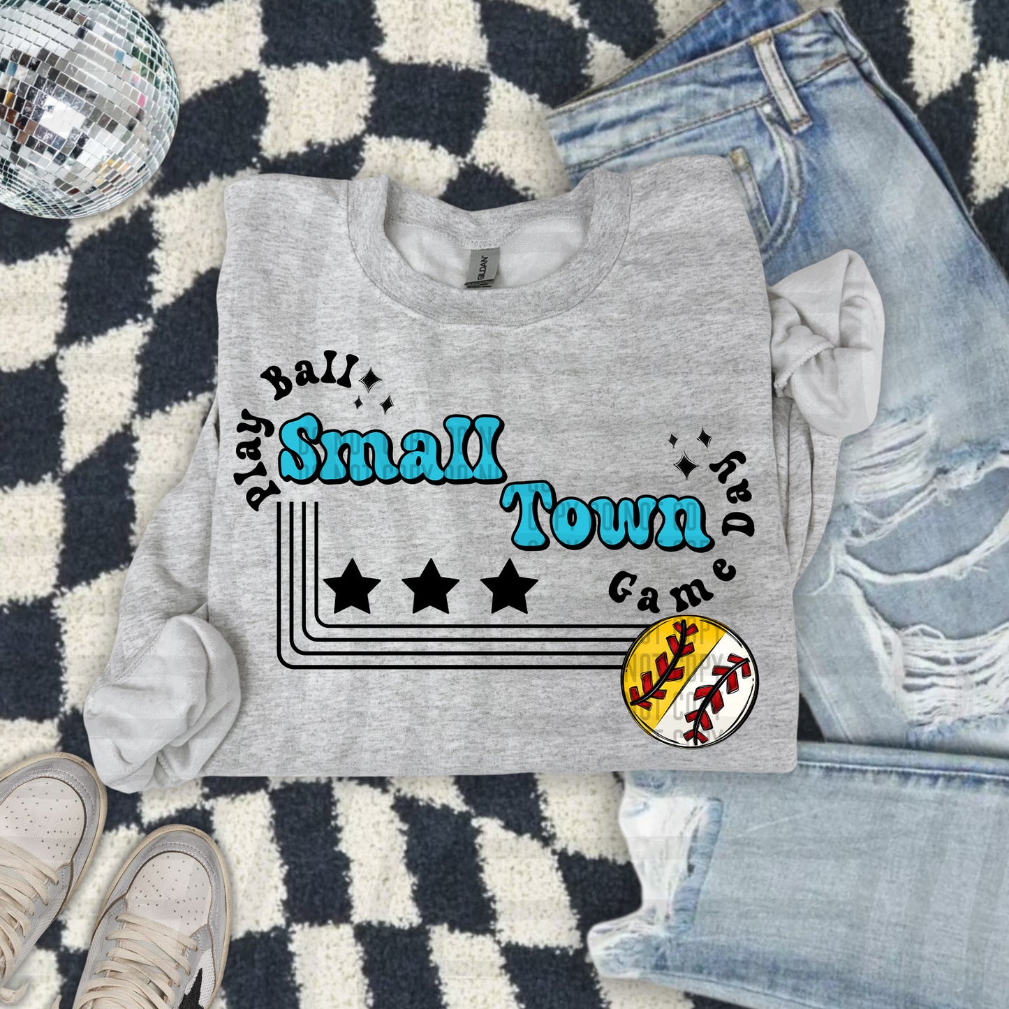 SMALL TOWN HALF&HALF SOFT/BASE BALL TEES -21 COLORS
