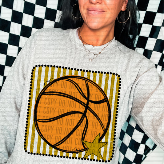 DISTRESSED BASKETBALL TEE - MULTIPLE COLORS
