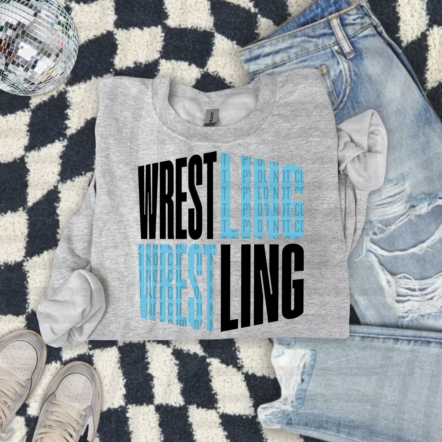 WRESTLING WORD ART TEE
