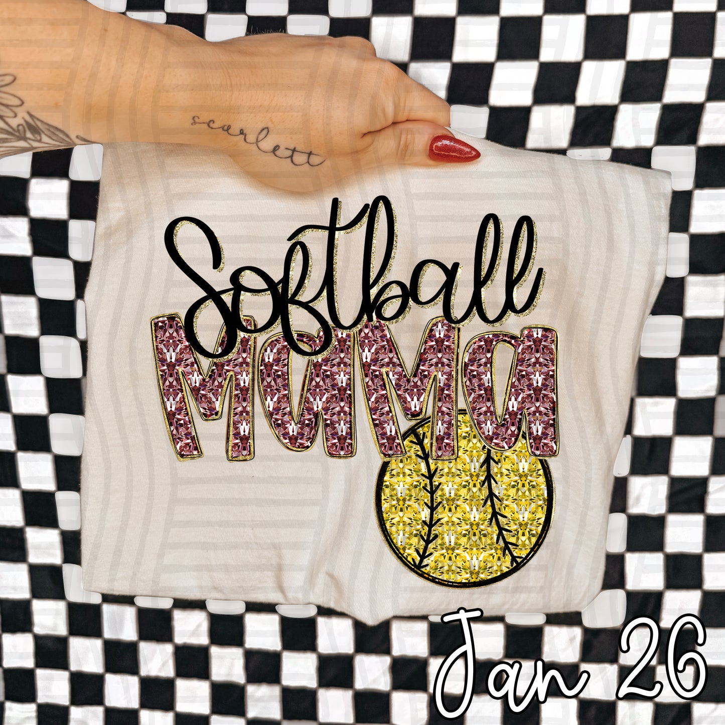 SOFTBALL MAMA DIAMONDS TEE