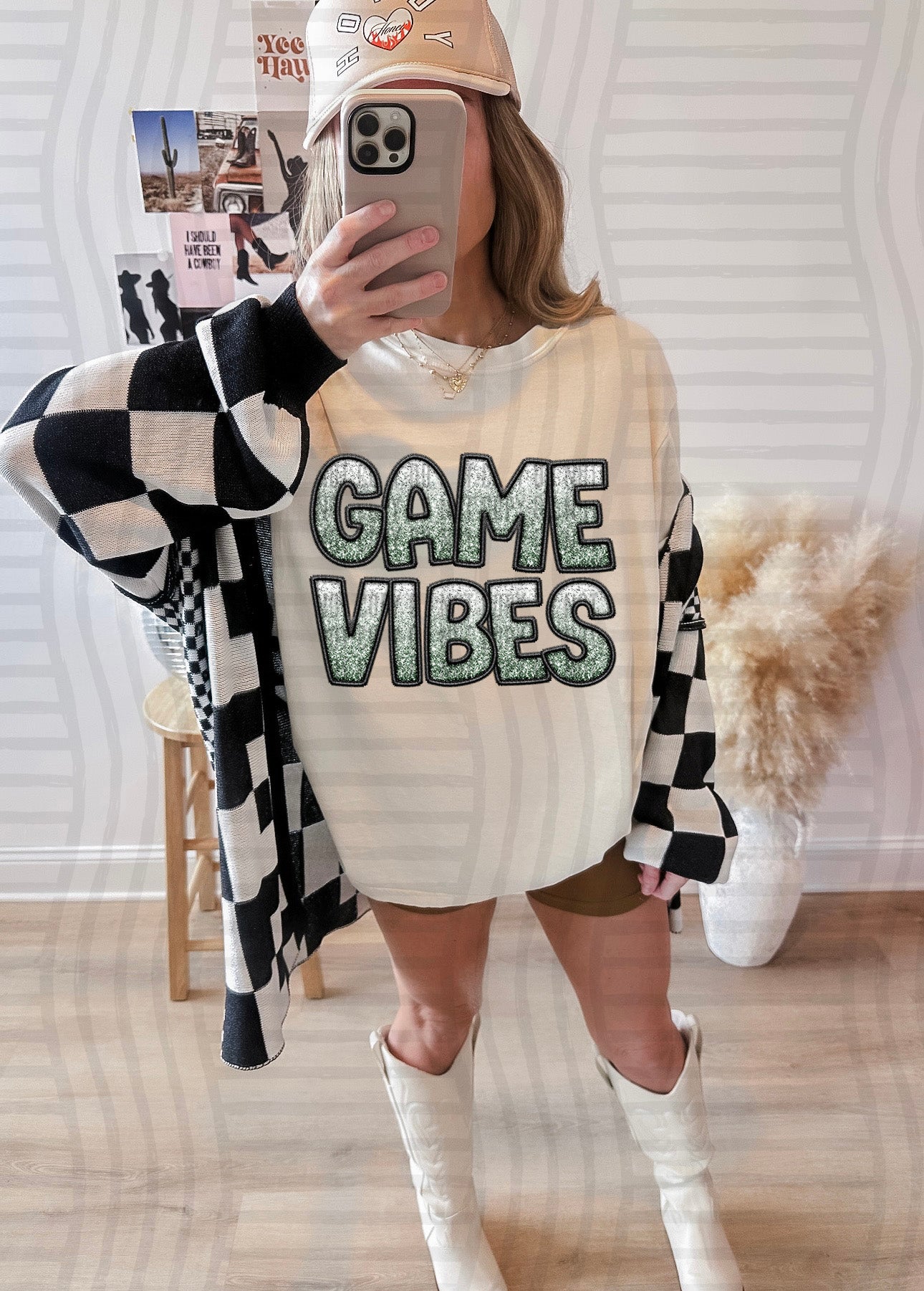 GAME VIBES W GLITTER TEE