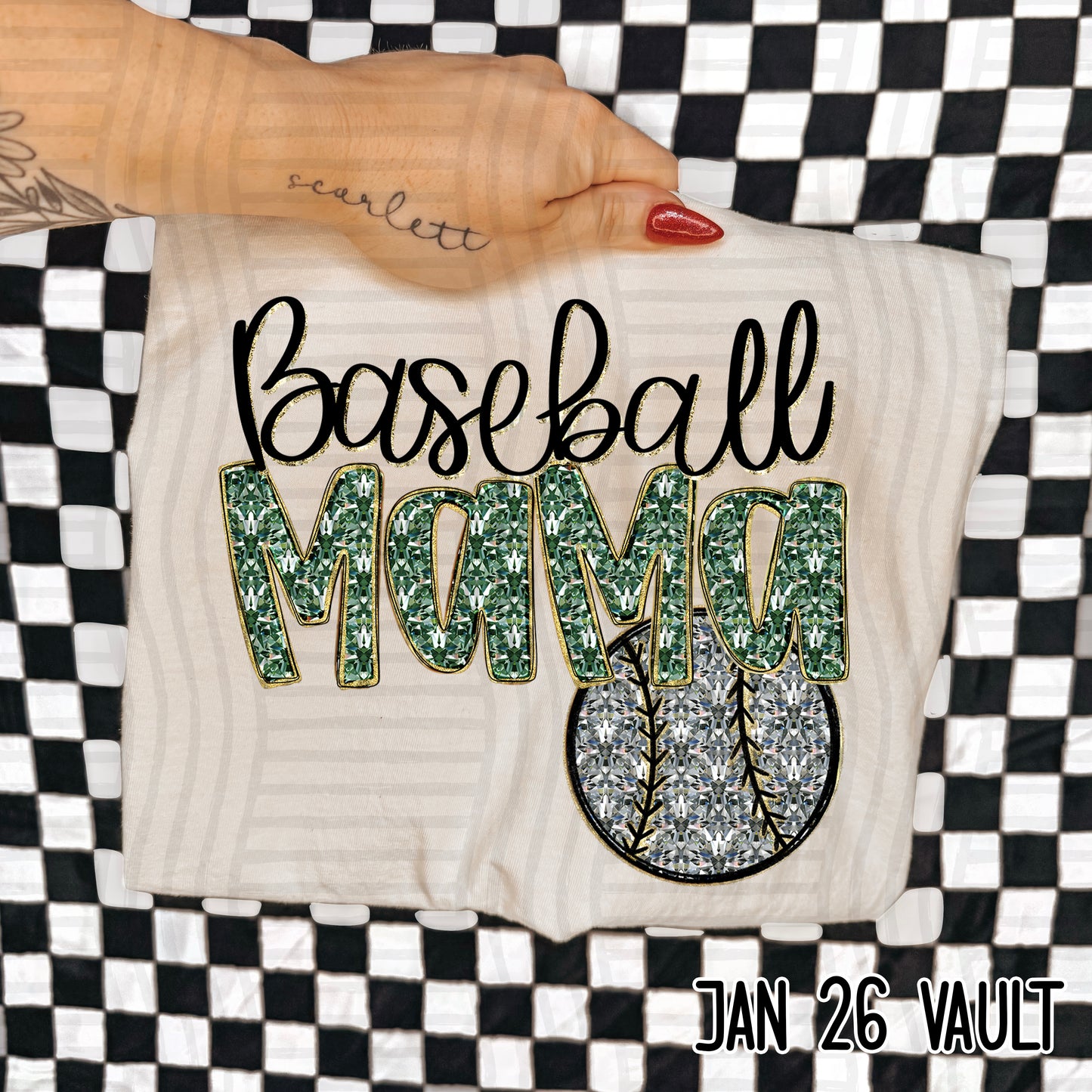 BASEBALL MAMA BLING TEE