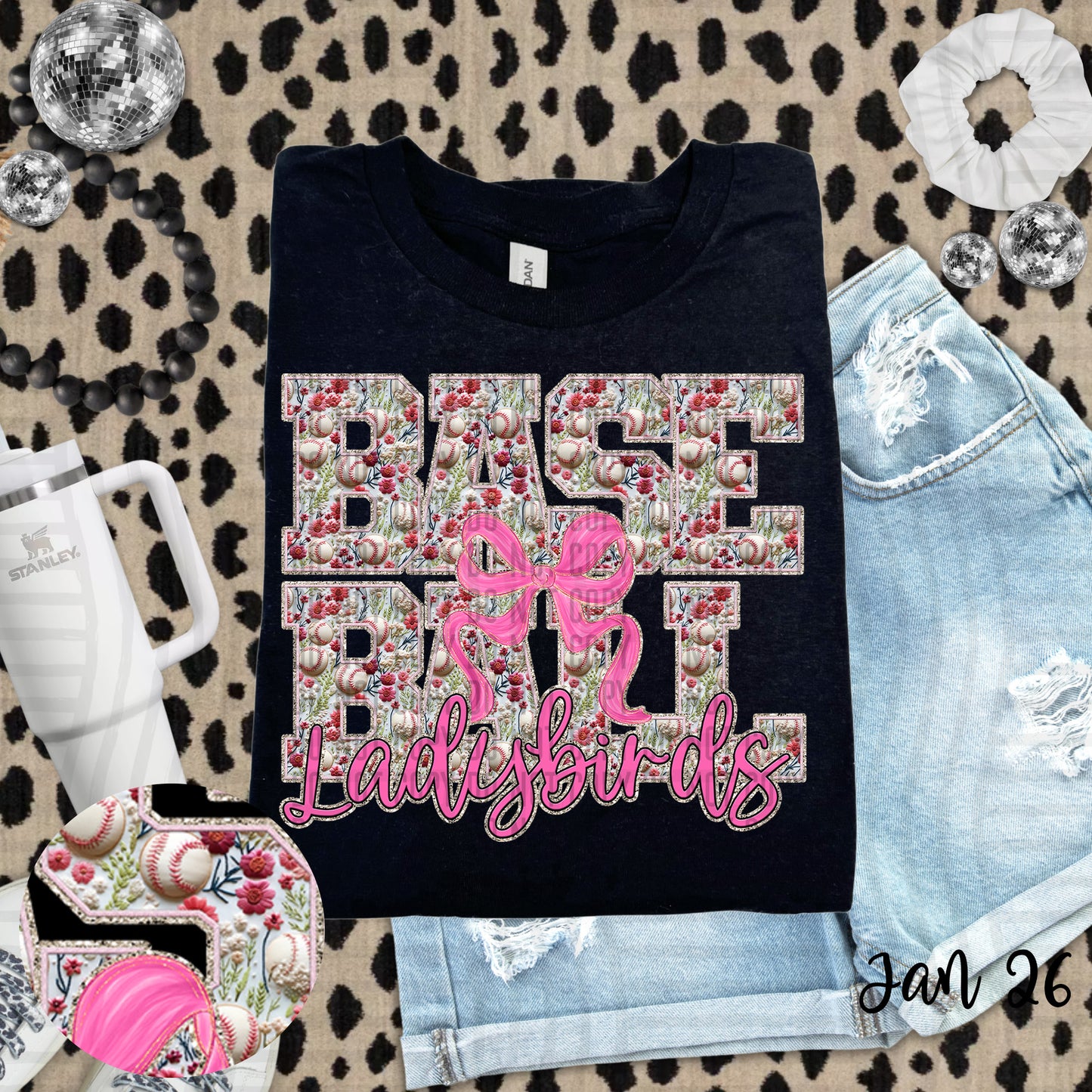 BASEBALL FLORAL TEE