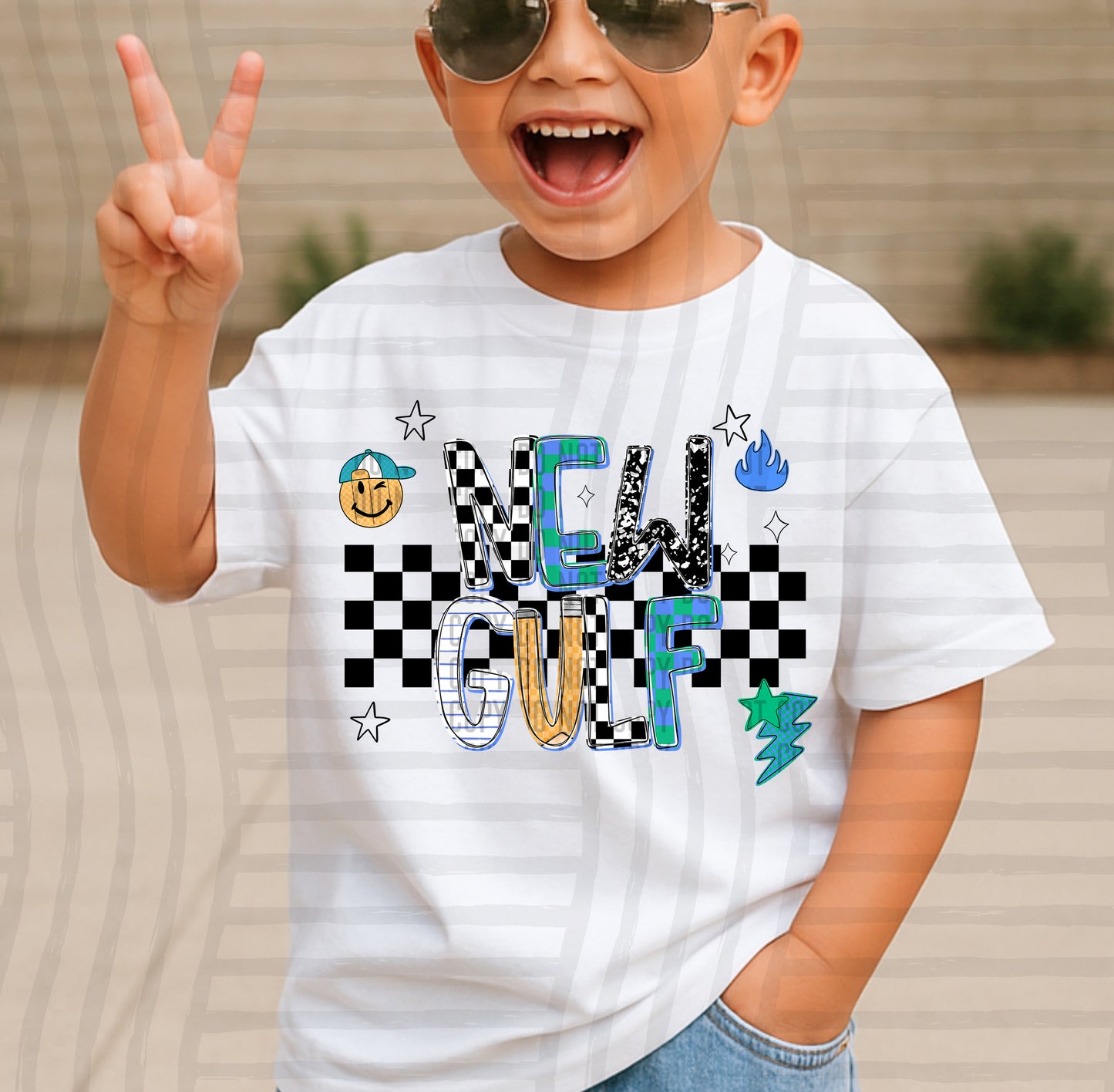 CHECKERED SCHOOL MASCOTS TEE