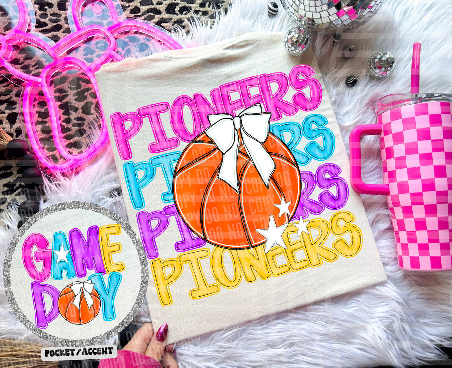 BASKETBALL BRIGHT & PREPPY MASCOT TEES