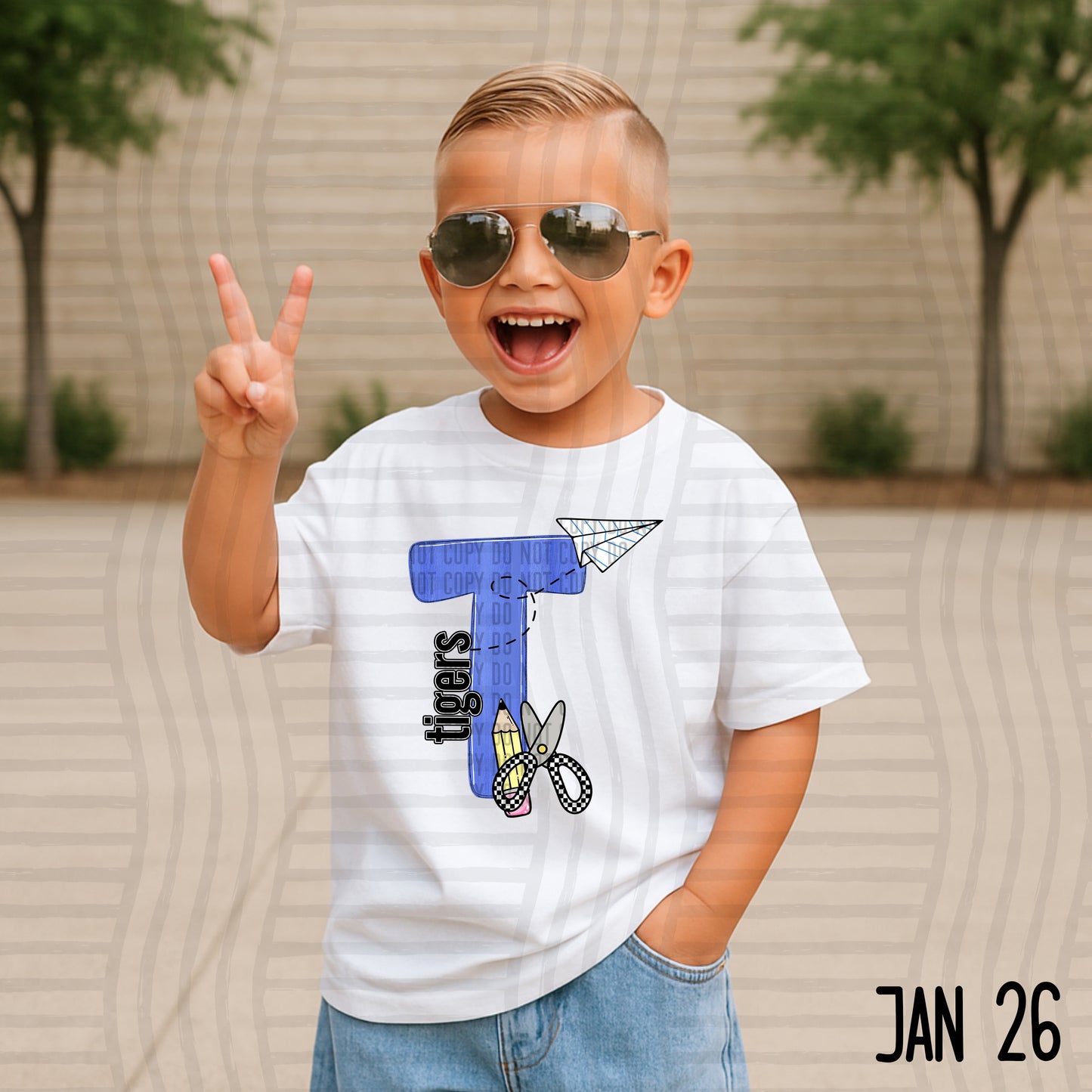 MASCOT BLUE INITIALS TEE