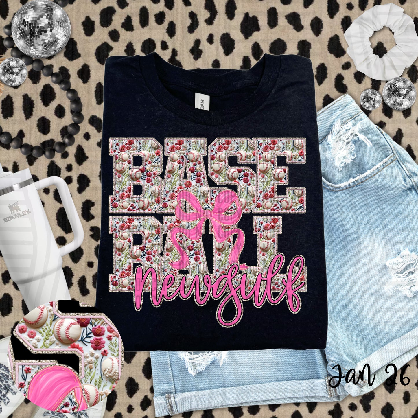 BASEBALL FLORAL TEE