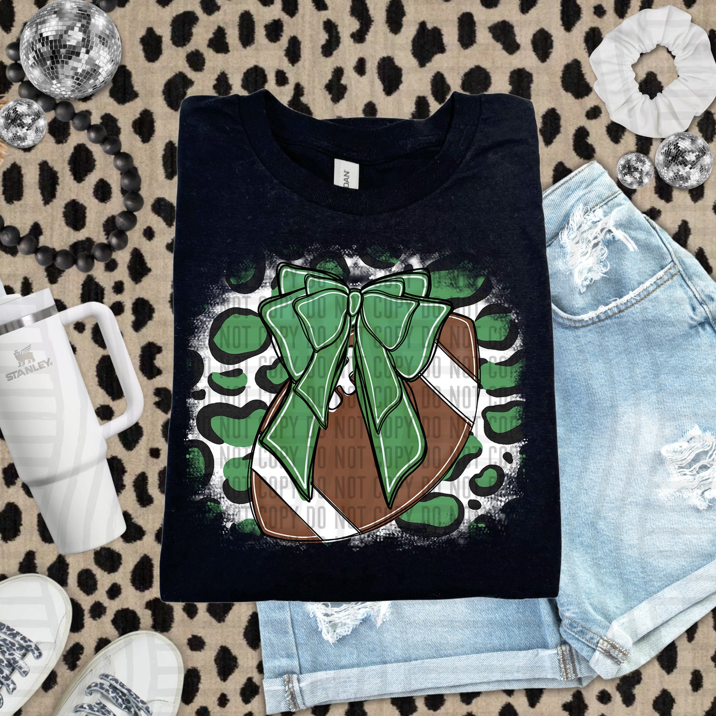 FOOTBALL LEOPARD BACKGROUND TEE