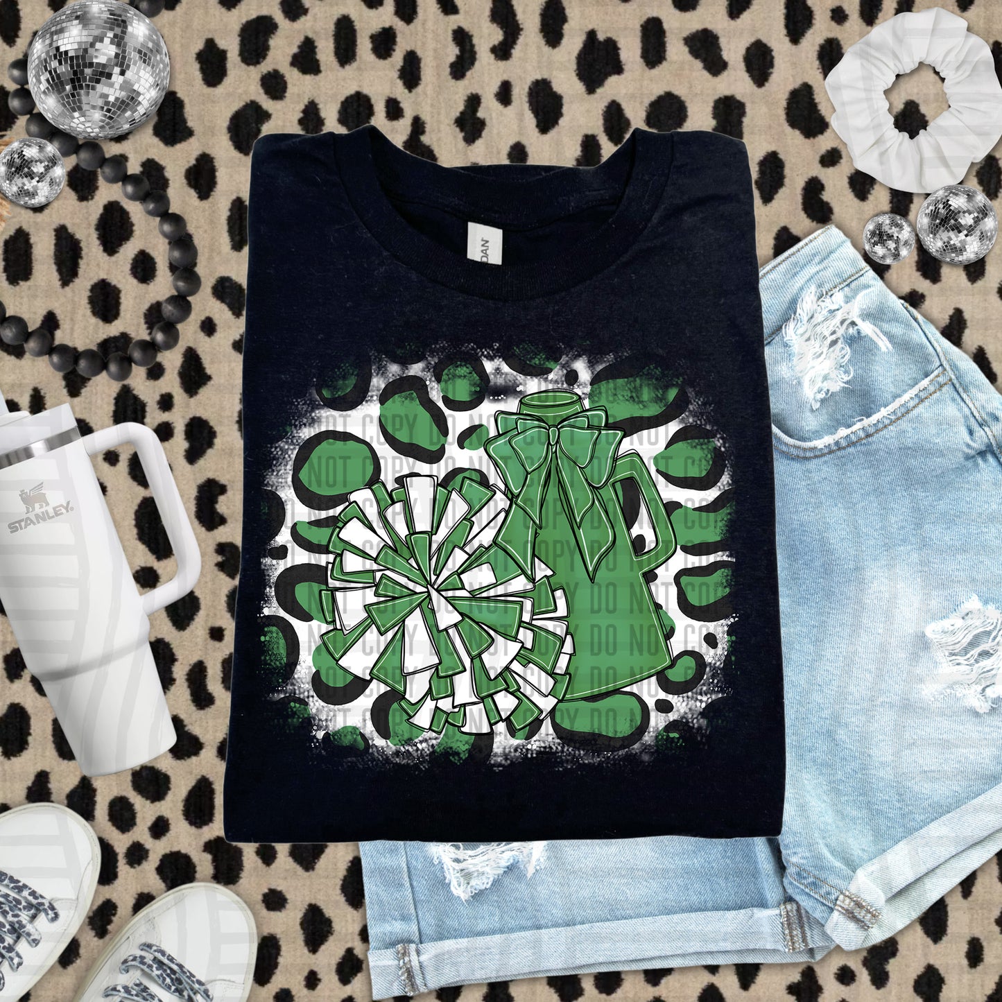 CHEER LEOPARD BACKGROUND TEE