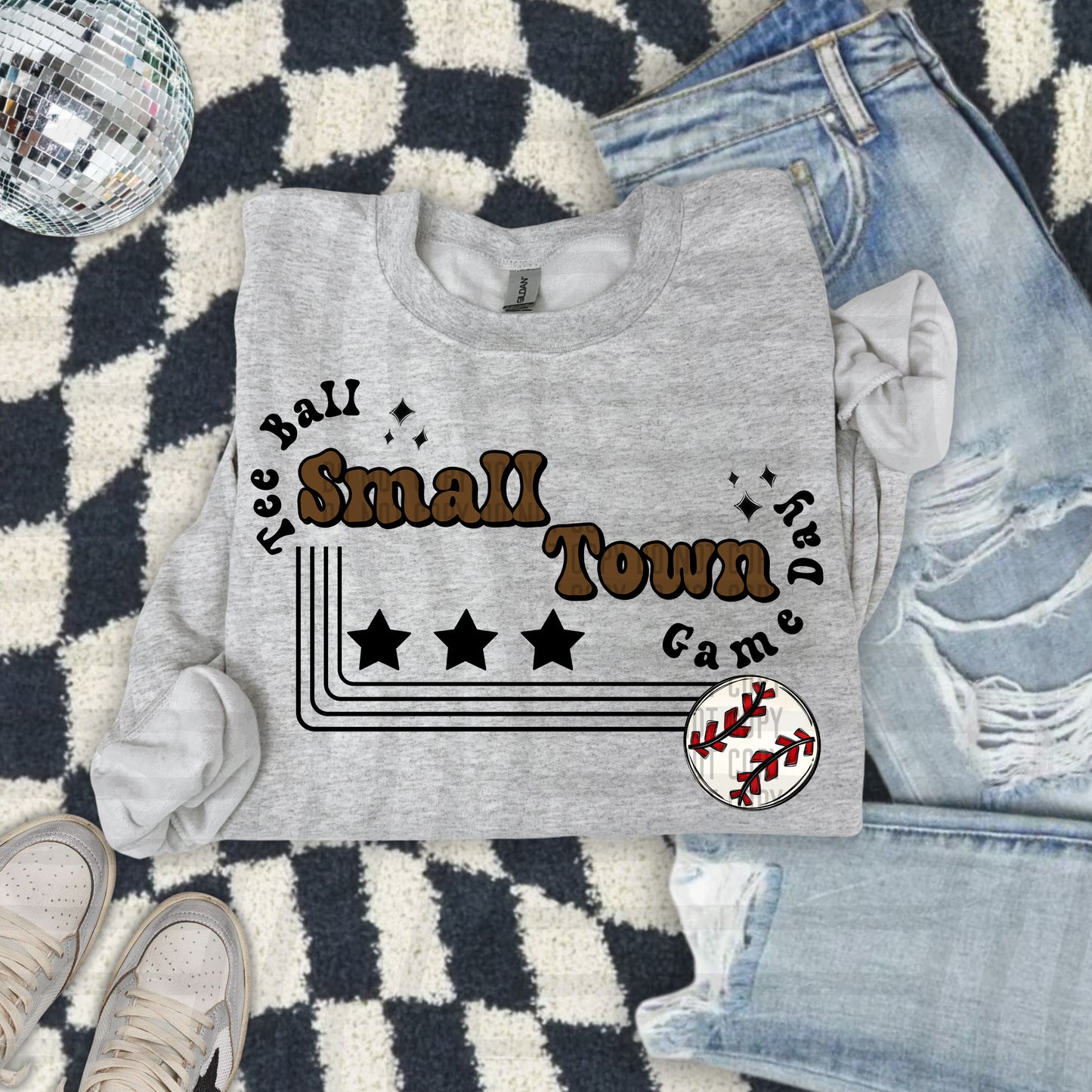 SMALL TOWN T-BALL TEES - 21 COLORS