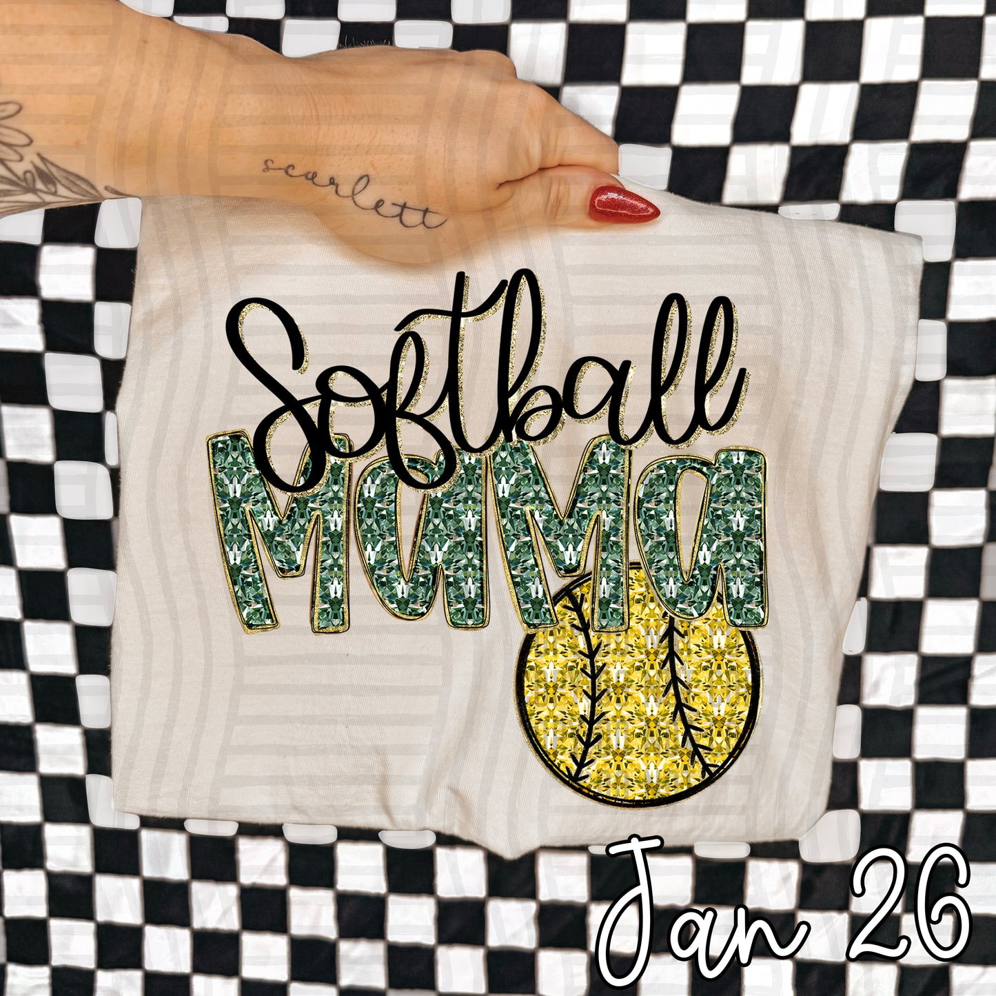 SOFTBALL MAMA DIAMONDS TEE