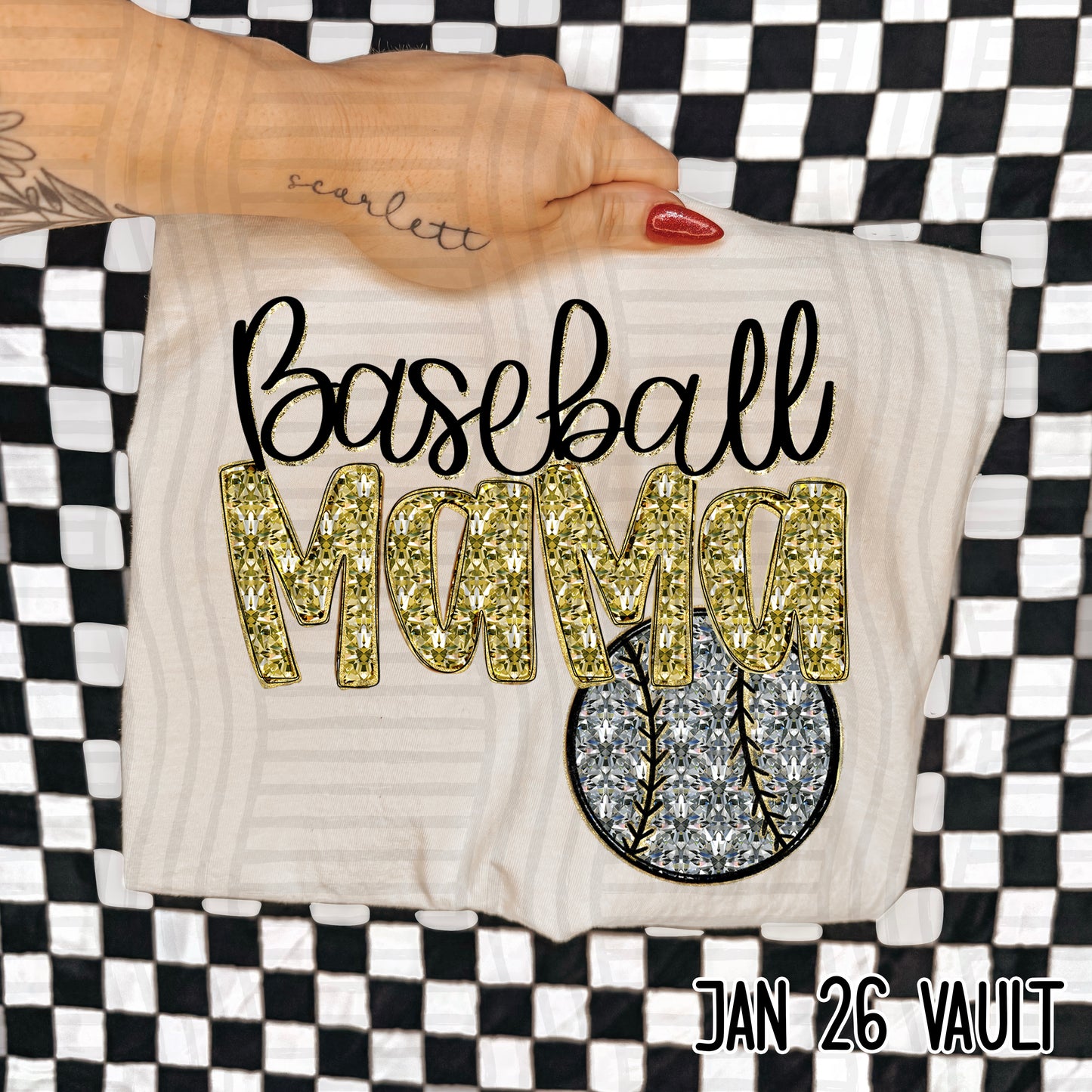 BASEBALL MAMA BLING TEE