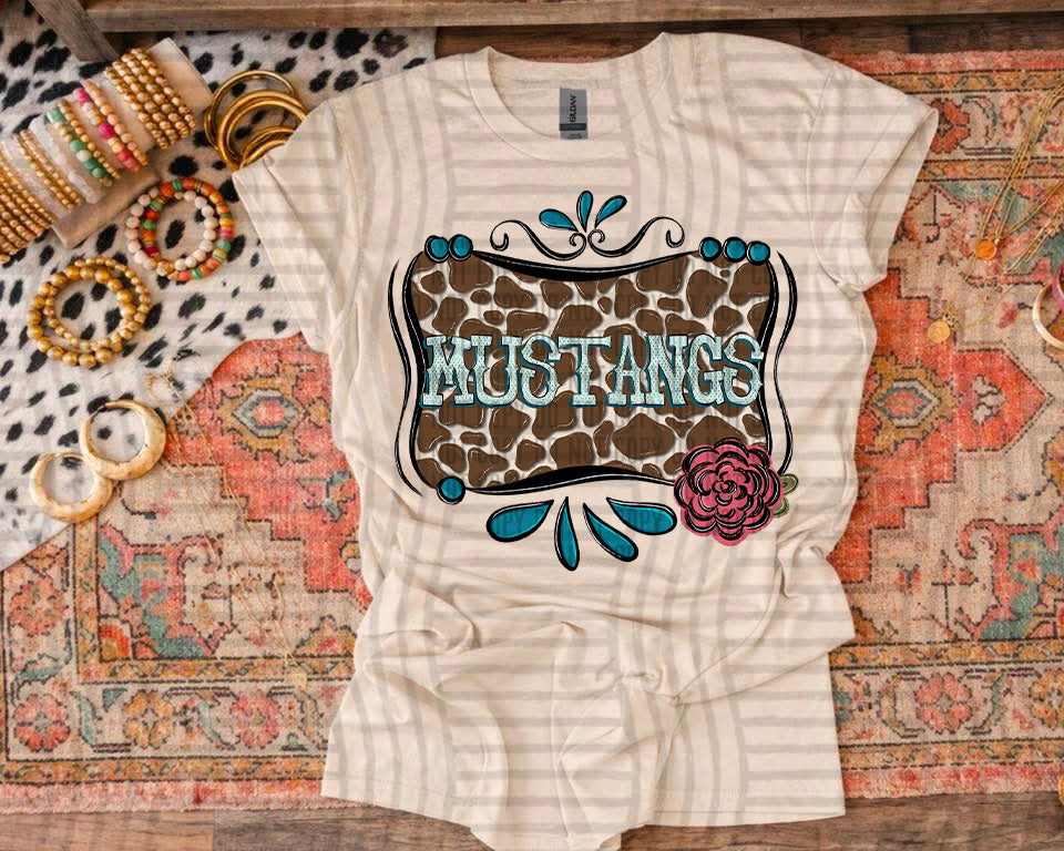 MASCOTS TURQUOISE & COWHIDE TEES