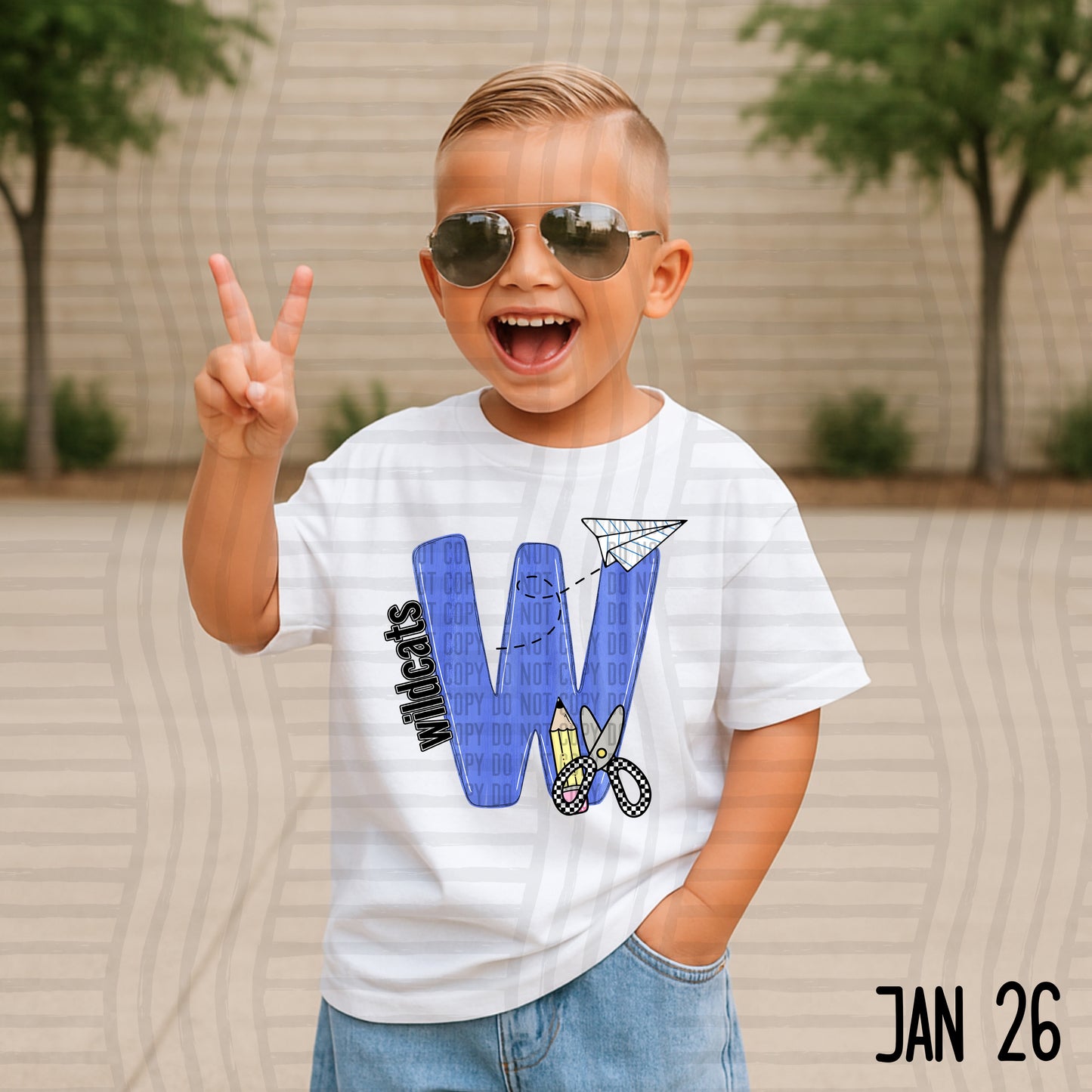 MASCOT BLUE INITIALS TEE
