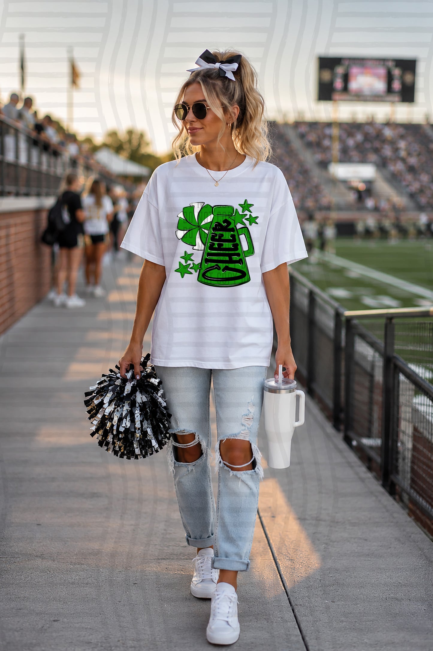 CHEER VERTICAL TEES- 25 COLORS