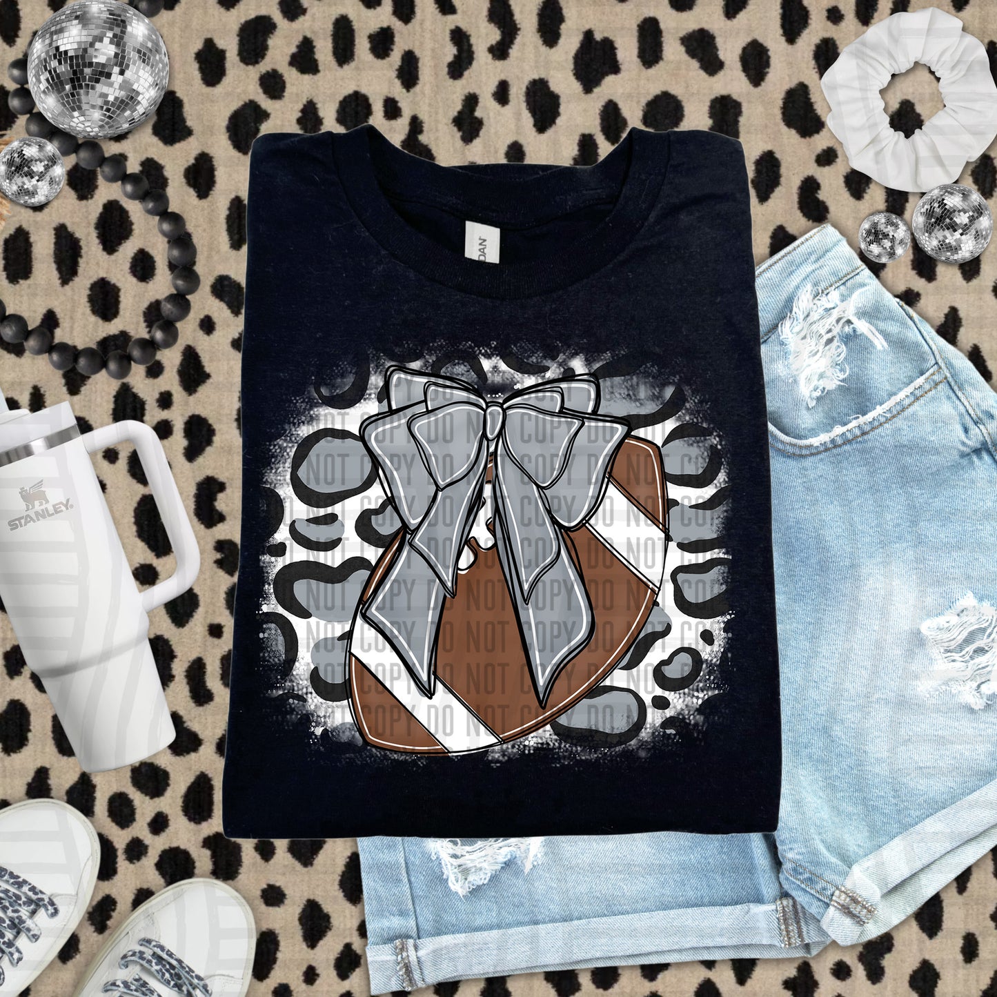 FOOTBALL LEOPARD BACKGROUND TEE