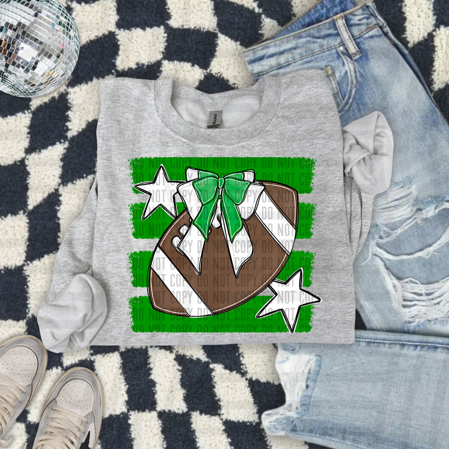 FOOTBALL BOW BOW TEES -25 COLORS