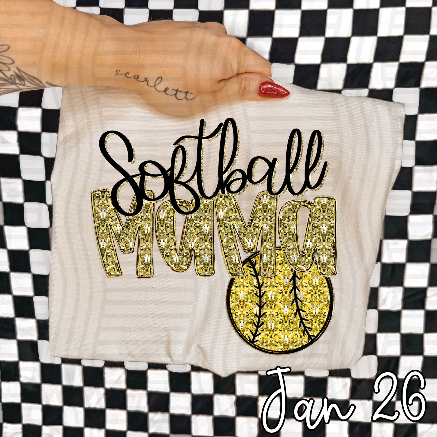SOFTBALL MAMA DIAMONDS TEE