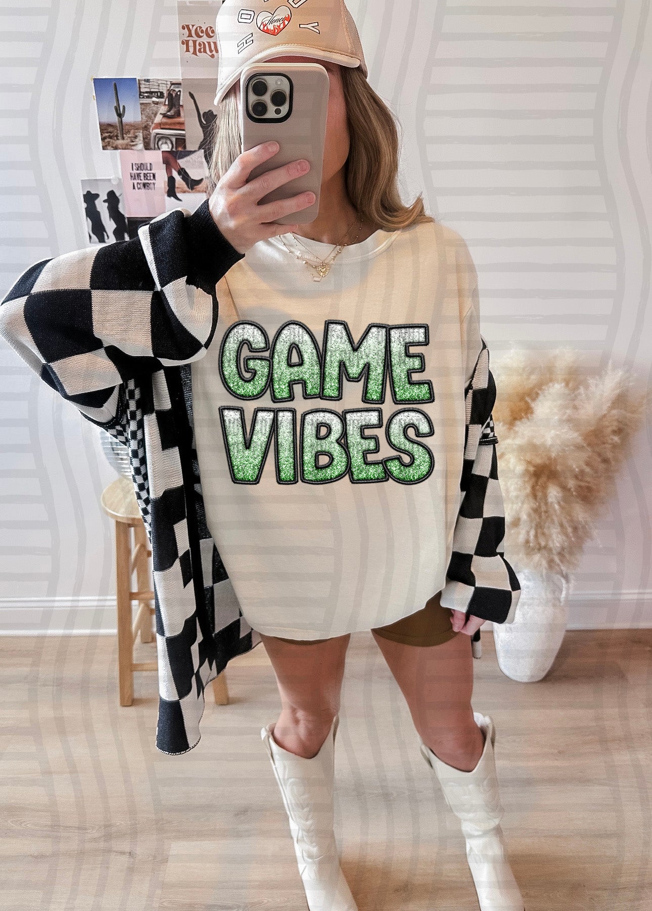GAME VIBES W GLITTER TEE