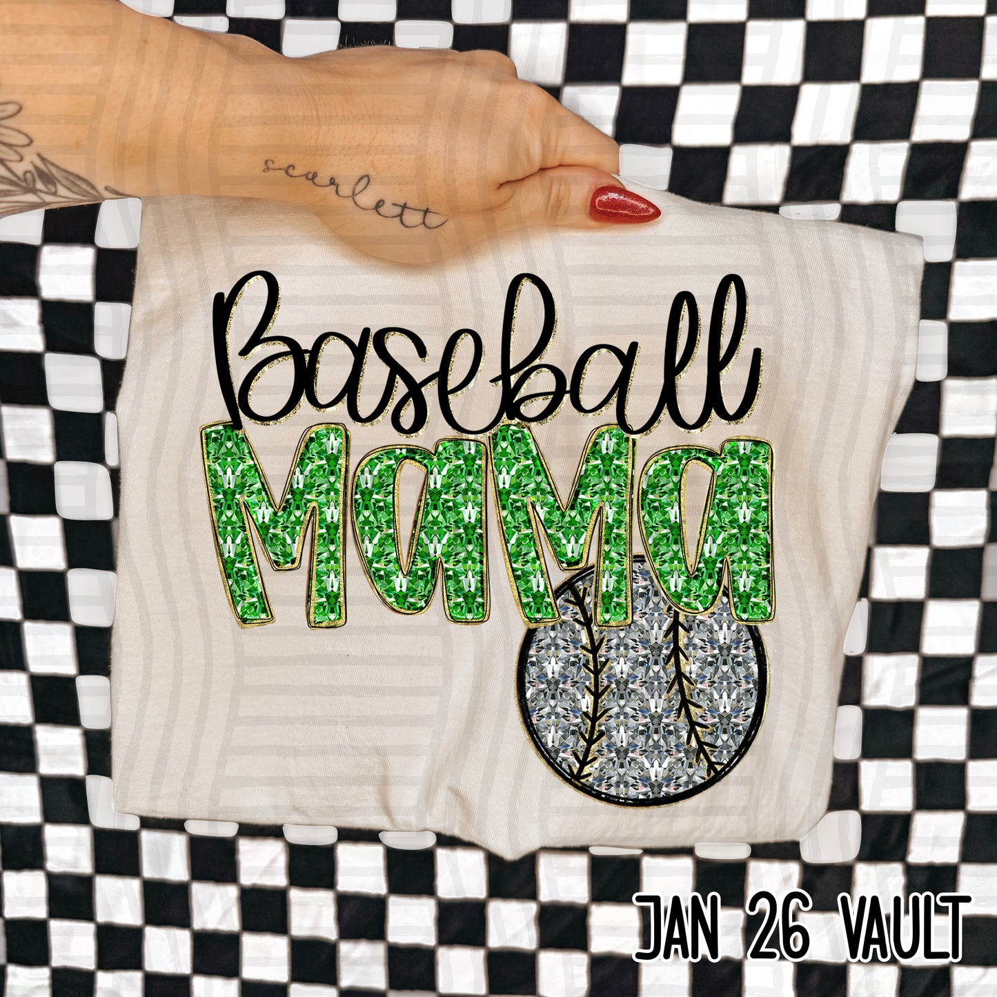 BASEBALL MAMA BLING TEE