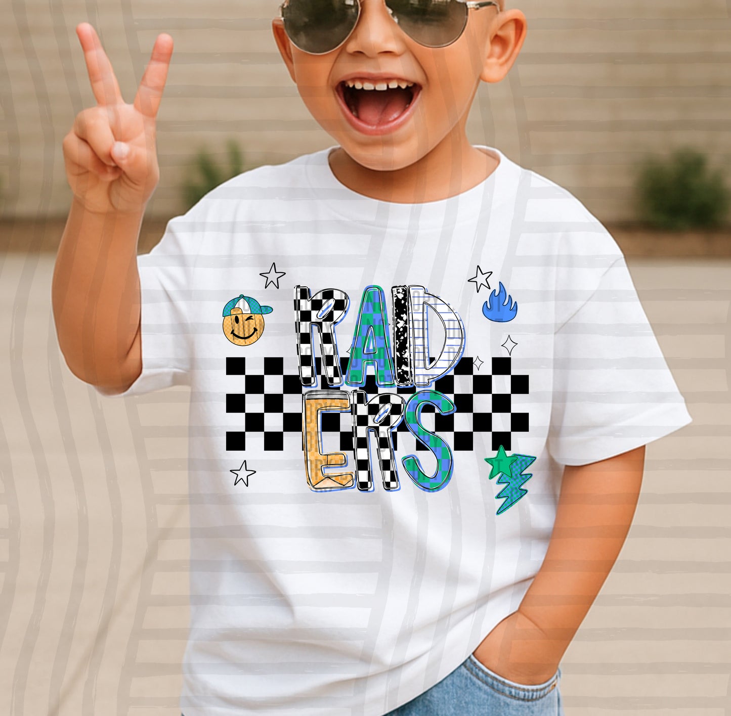 CHECKERED SCHOOL MASCOTS TEE